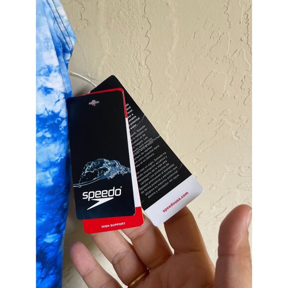 New! Speedo Size 12 MSRP $88 Blue BLack Navy Fusion Powerflex Ultrafusion Halter - Picture 10 of 10